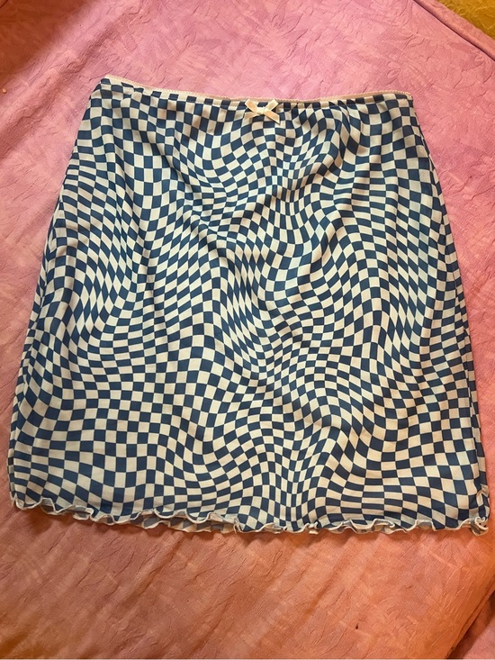 wild fable Dresses & Skirts - Wild Fable Blue and White Optical Checker Mini Skirt